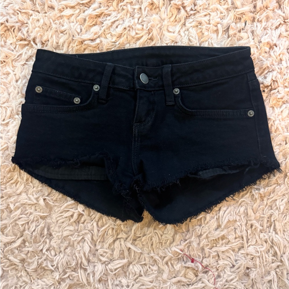 Carmar Black Frayed Cutoff Denim Shorts